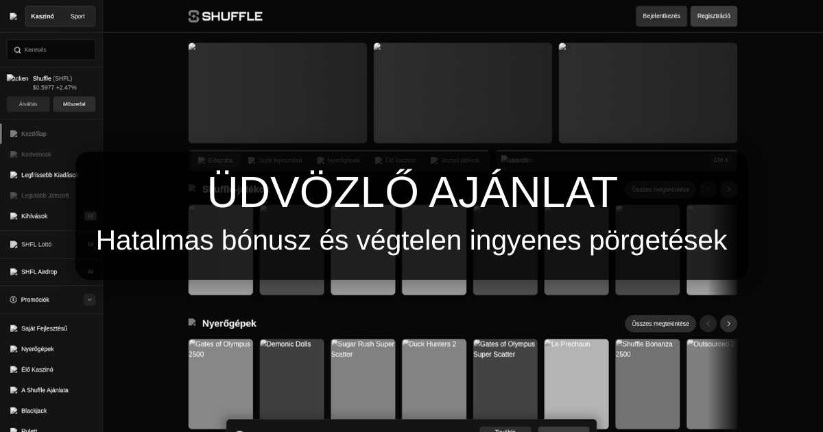 Üdvözöljük a Shuffle Casino oldalán